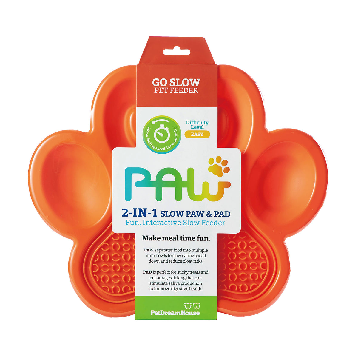 Paw 2 in 1 - Tappetino da leccamento per cani - Arancione
