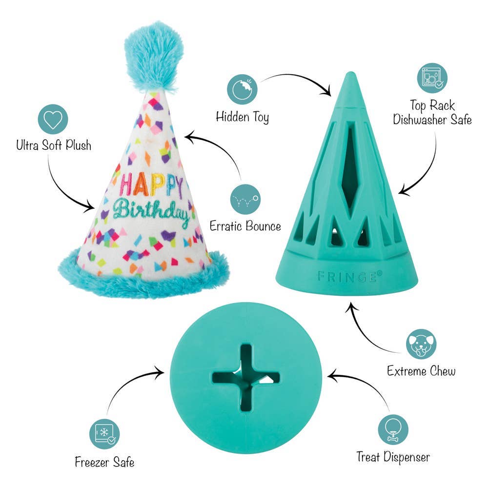 Yappy Barkday - Giocattolo per cani in gomma e peluche